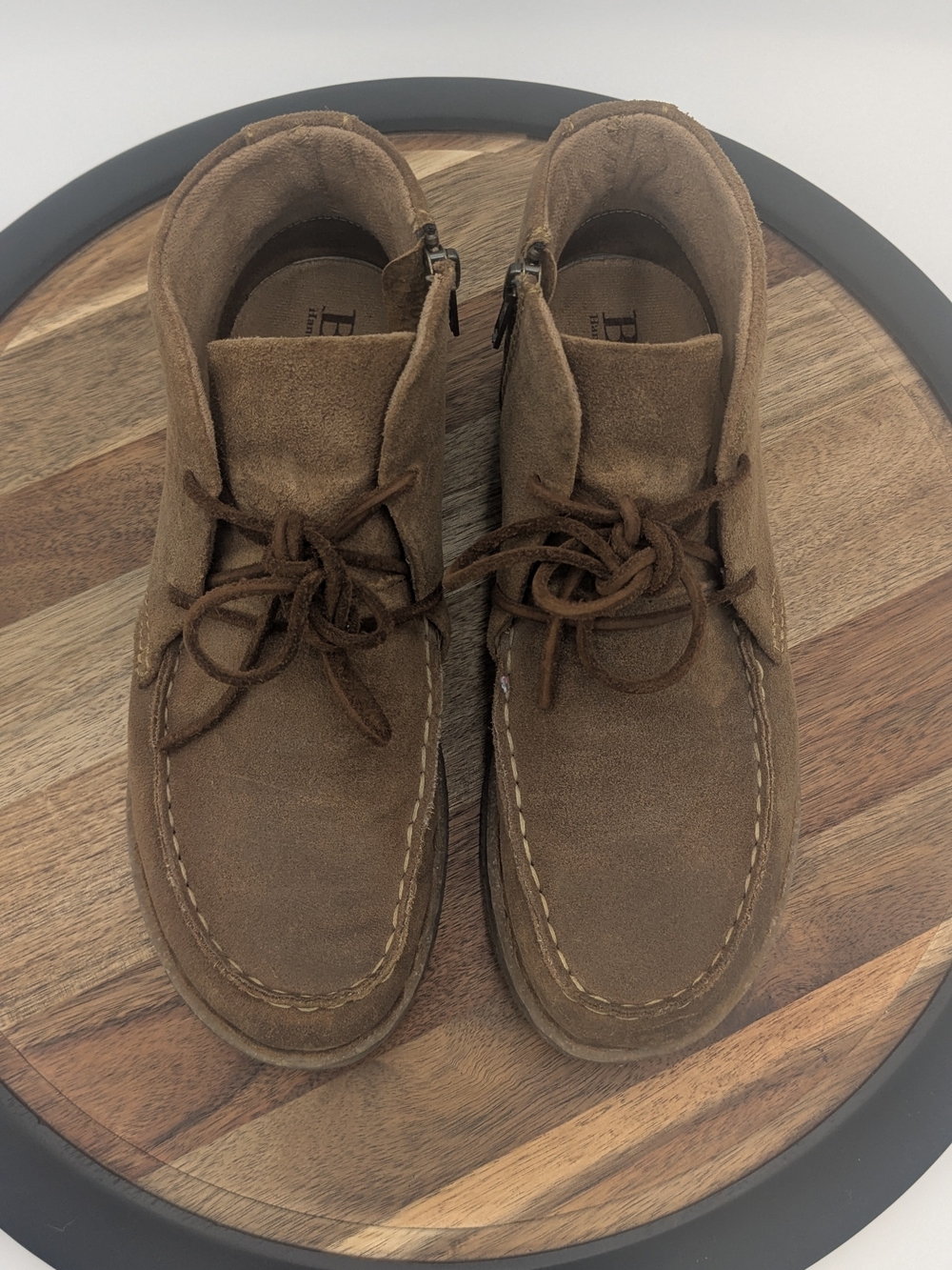 Born Analia Brown Suede Chukka Boots Lace Up Side Zip Ankle Booties Size 10 - Picture 3 of 15